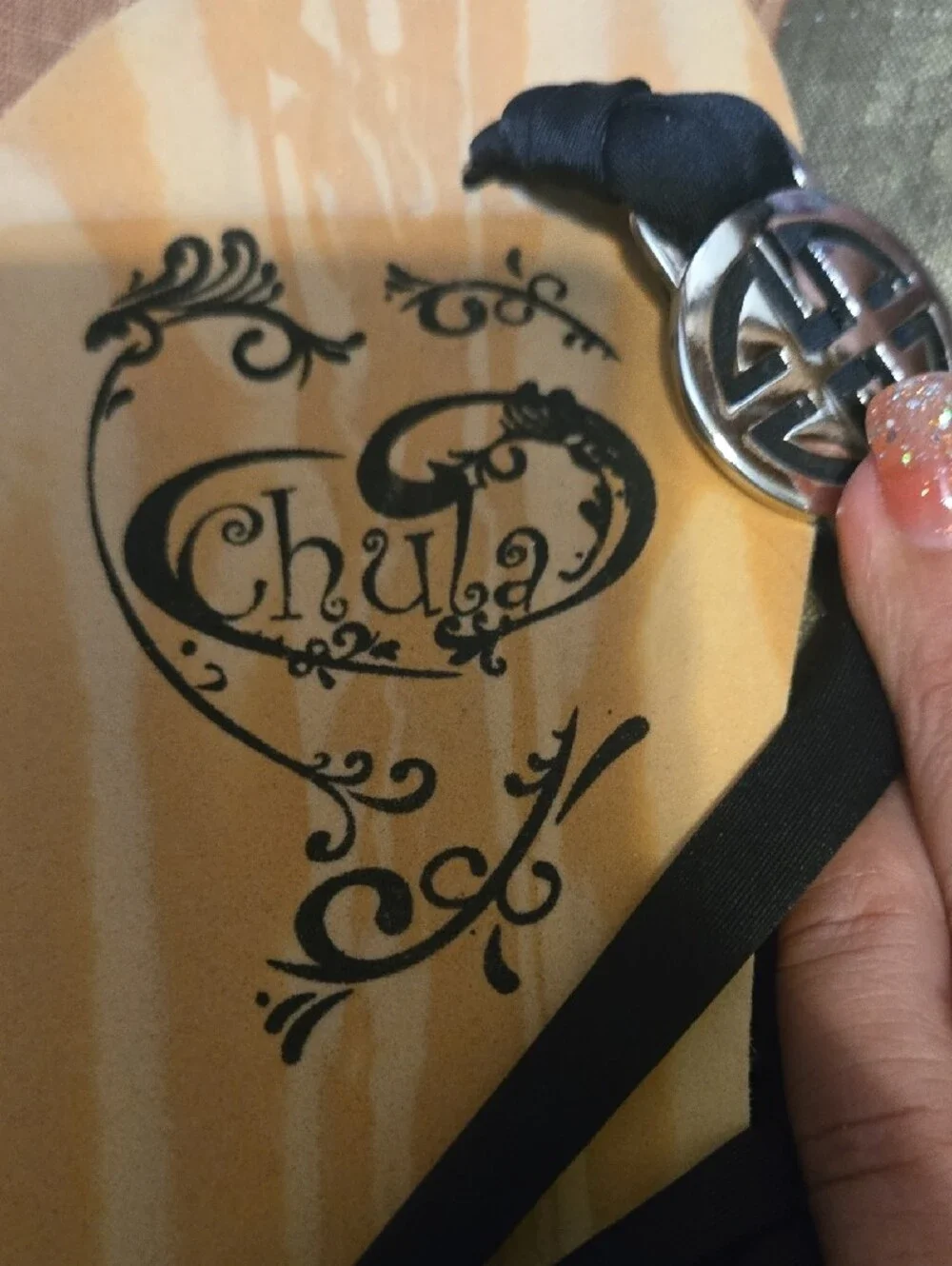 Black Lace-Up Thong Sandals with Decorative Medallion